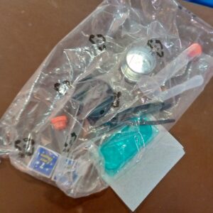 A plastic bag with some items inside of it